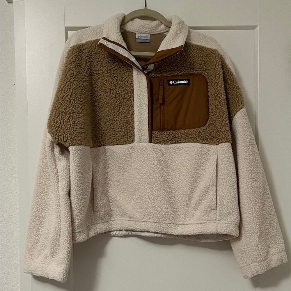 Columbia Women’s Fleece Pullover XL - Cream and Tan